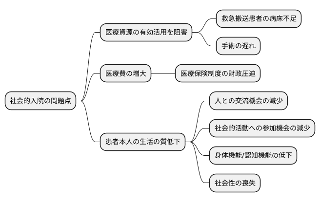 社会的入院が引き起こす問題