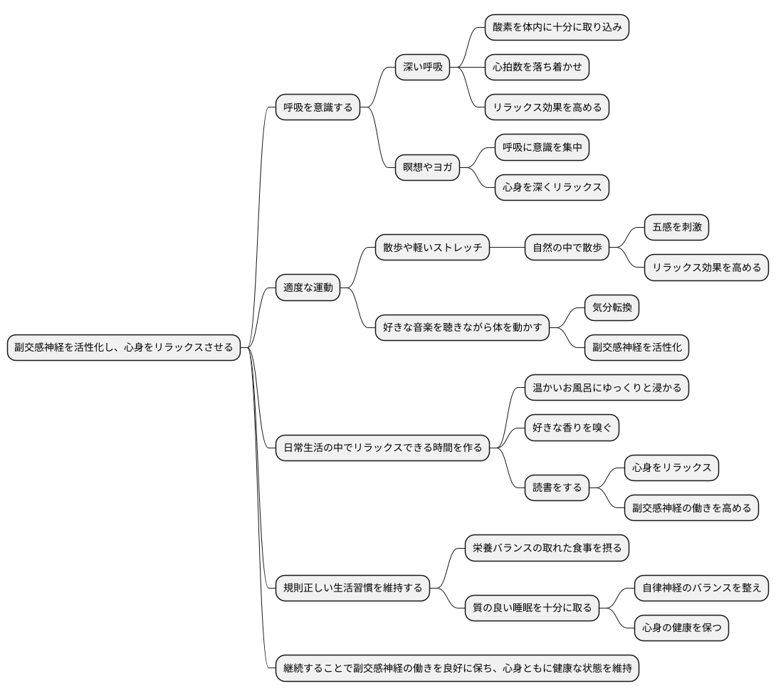副交感神経を活性化する方法