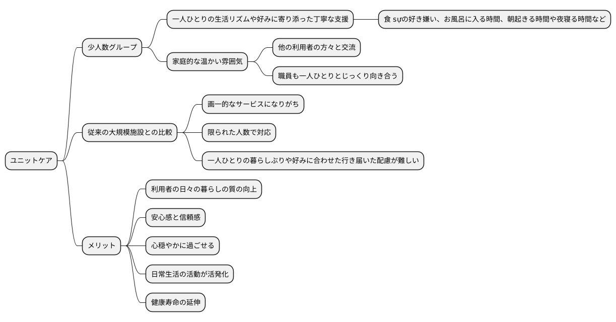 少人数ケアのメリット