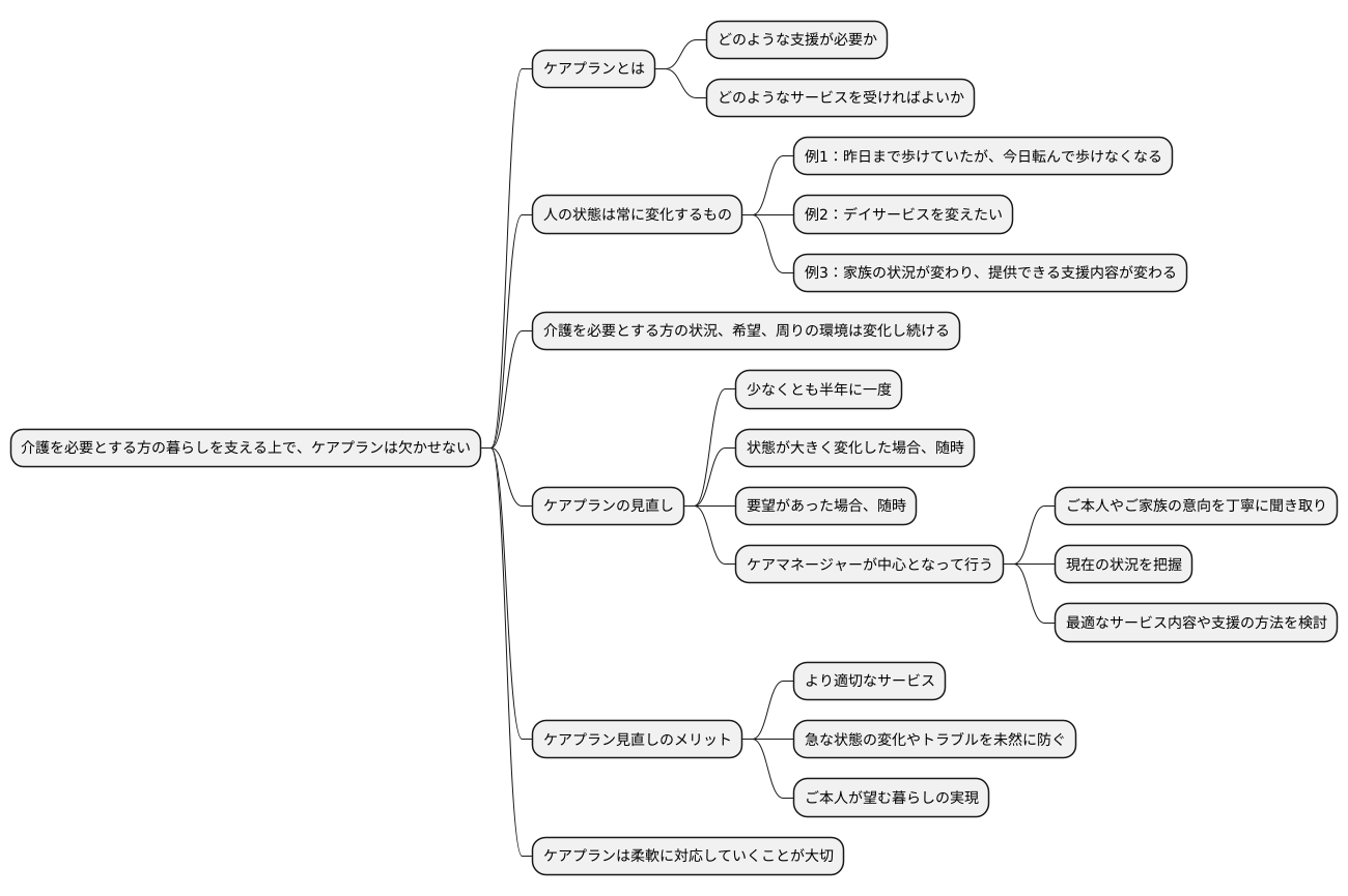 ケアプランの見直し